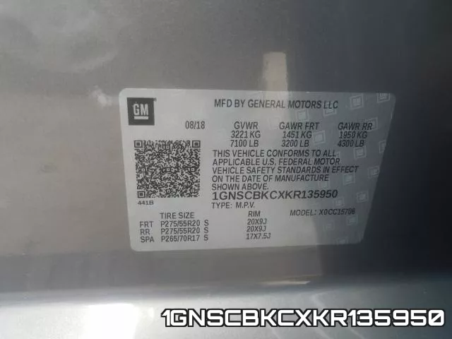1GNSCBKCXKR135950 фото 2