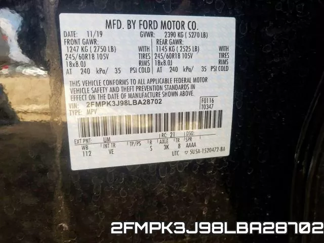 2FMPK3J98LBA28702 фото 2