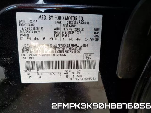 2FMPK3K90HBB76056 фото 2