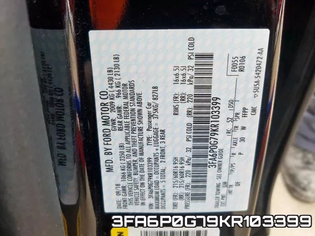 3FA6P0G79KR103399 фото 2