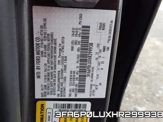 3FA6P0LUXHR299938 фото 2