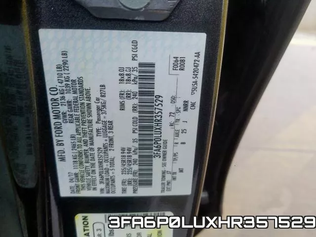 3FA6P0LUXHR357529 фото 2