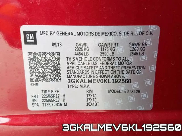 3GKALMEV6KL192560 фото 2