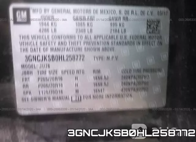 3GNCJKSB0HL258772 фото 9