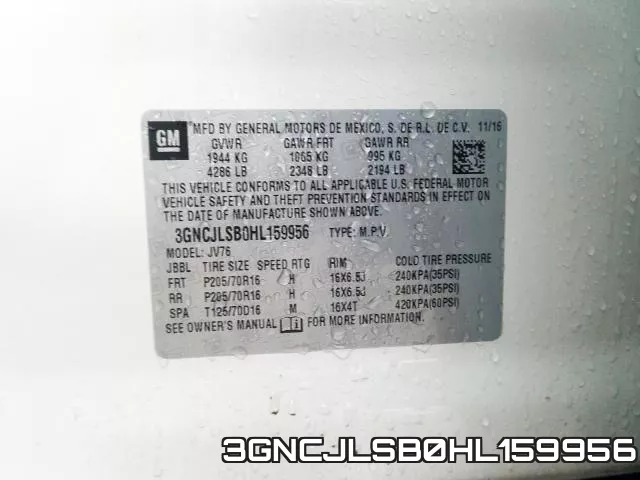 3GNCJLSB0HL159956 фото 2