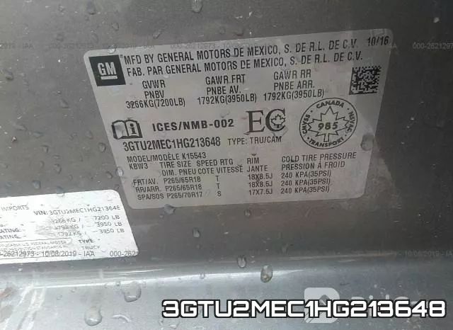 3GTU2MEC1HG213648 фото 6