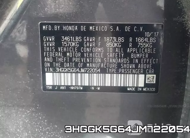 3HGGK5G64JM722054 фото 8