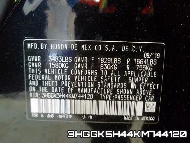 3HGGK5H44KM744120 фото 2