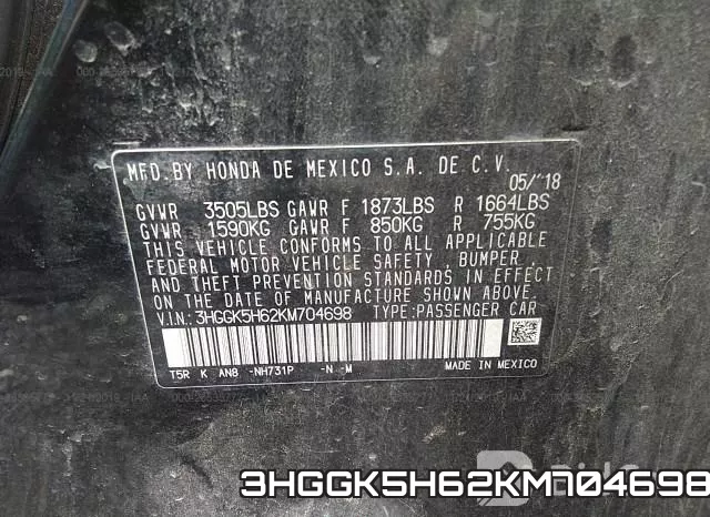 3HGGK5H62KM704698 фото 5