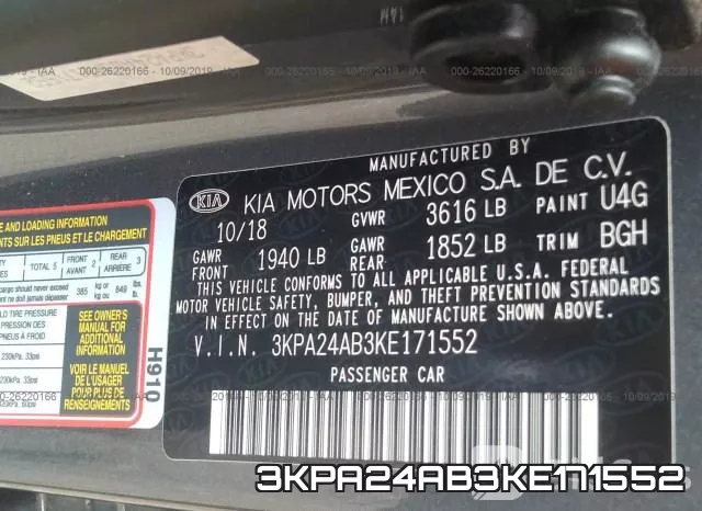 3KPA24AB3KE171552 фото 7