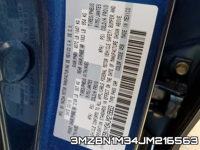 3MZBN1M34JM216563 фото 2
