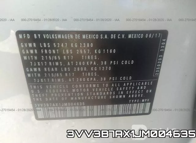 3VV3B7AX1JM004635 фото 8