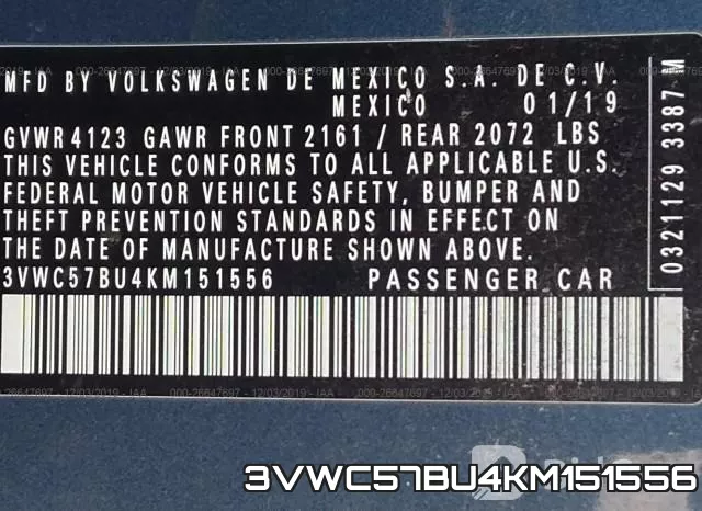 3VWC57BU4KM151556 фото 10