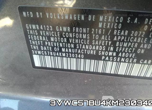 3VWC57BU4KM230340 фото 7