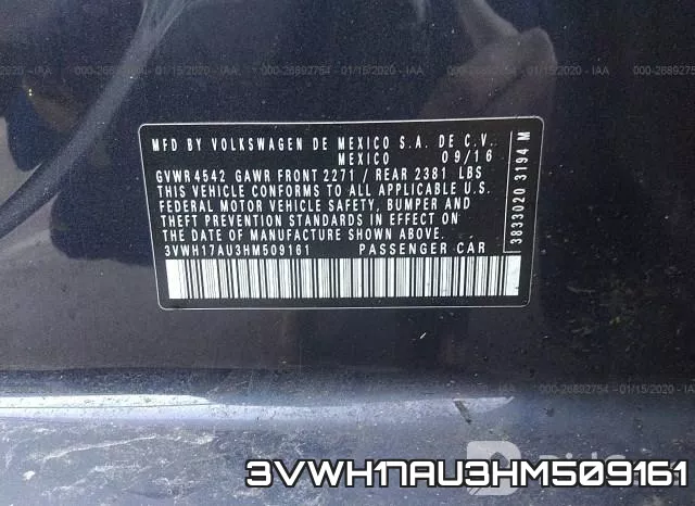 3VWH17AU3HM509161 фото 8