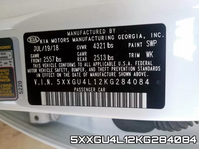 5XXGU4L12KG284084 фото 2