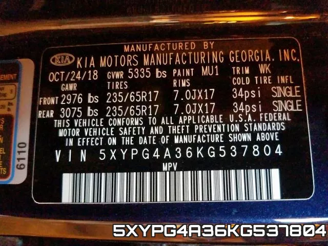 5XYPG4A36KG537804 фото 2