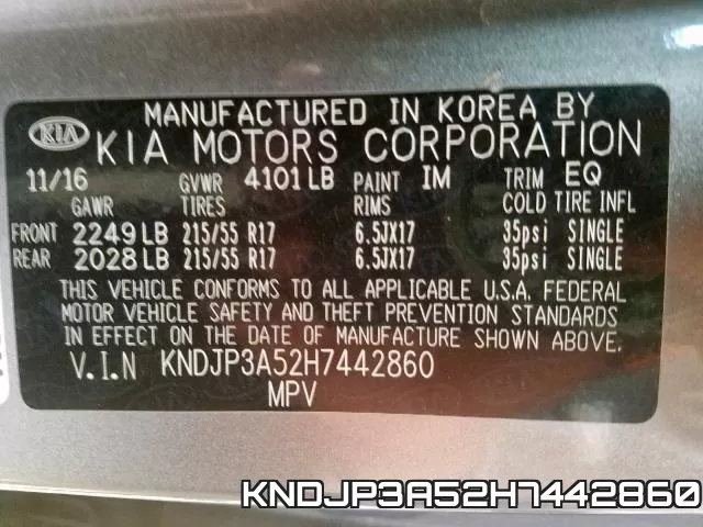 KNDJP3A52H7442860 фото 2