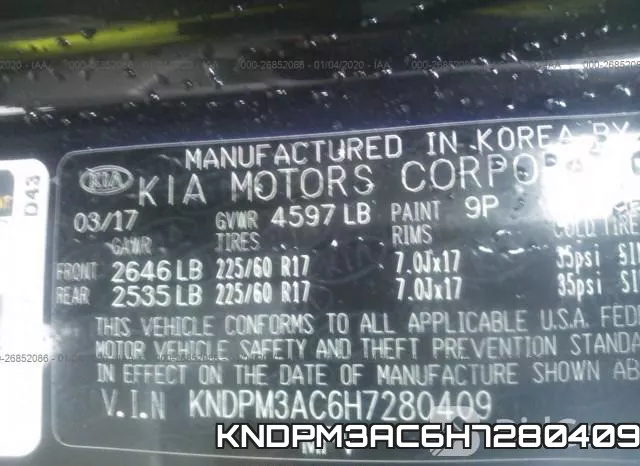 KNDPM3AC6H7280409 фото 6