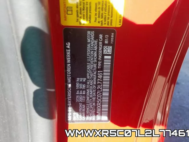 WMWXR5C07L2L77461 фото 2