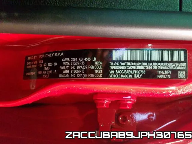 ZACCJBAB9JPH30765 фото 2