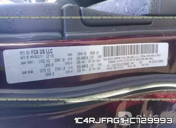 1C4RJFAG1HC729993 фото 10