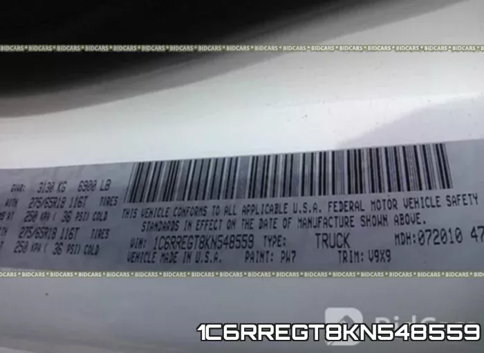 1C6RREGT8KN548559 фото 10