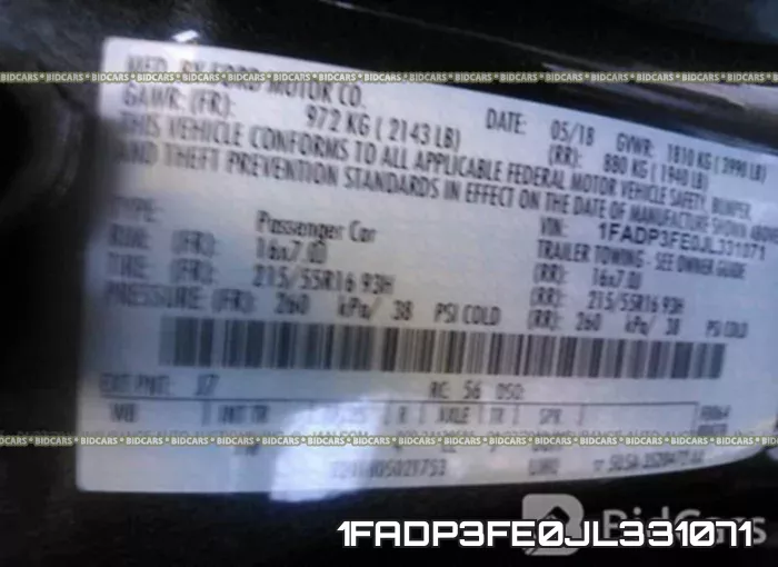 1FADP3FE0JL331071 фото 10