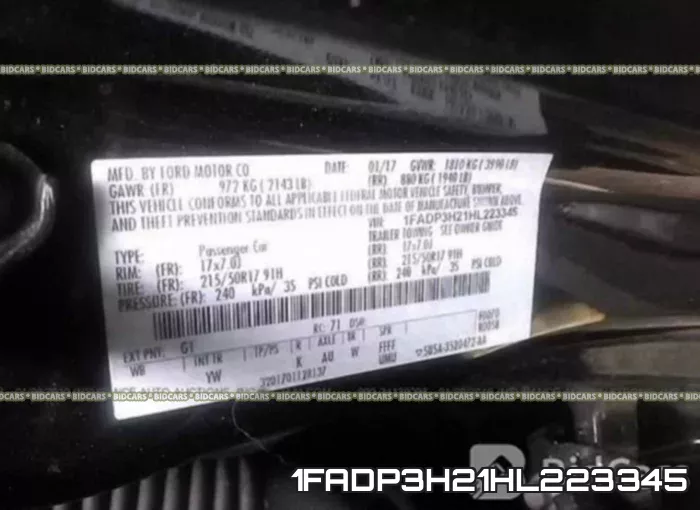 1FADP3H21HL223345 фото 10