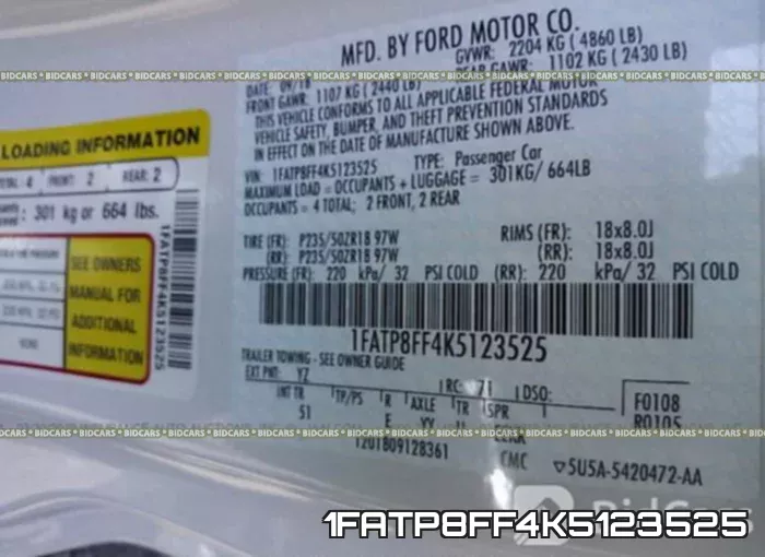 1FATP8FF4K5123525 фото 10