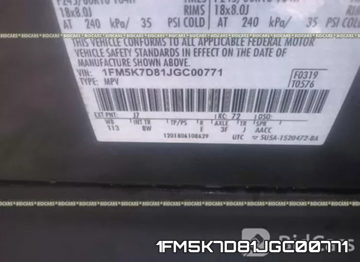 1FM5K7D81JGC00771 фото 10
