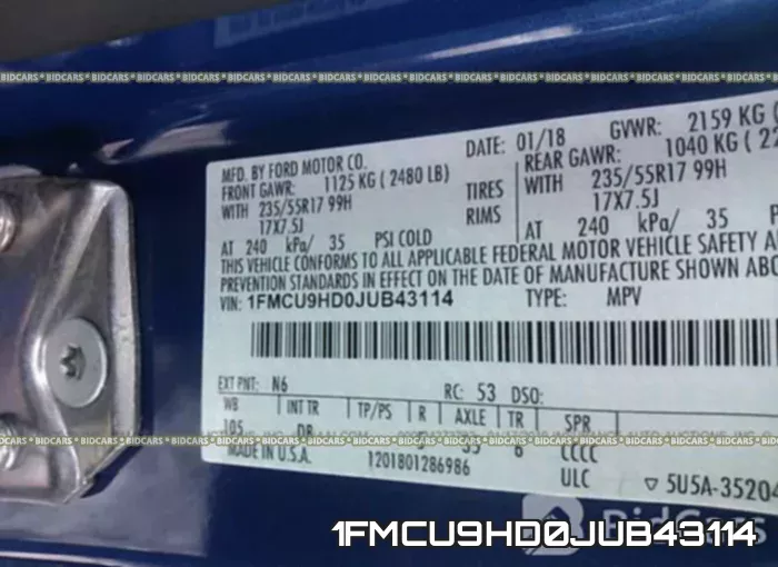 1FMCU9HD0JUB43114 фото 10