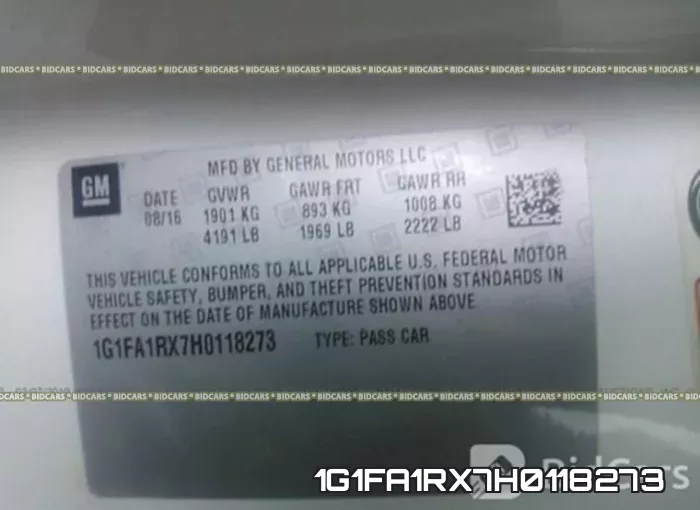1G1FA1RX7H0118273 фото 10