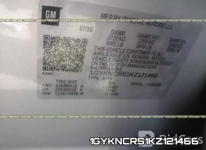 1GYKNCRS1KZ121466 фото 10