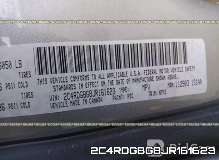 2C4RDGBG8JR161623 фото 10