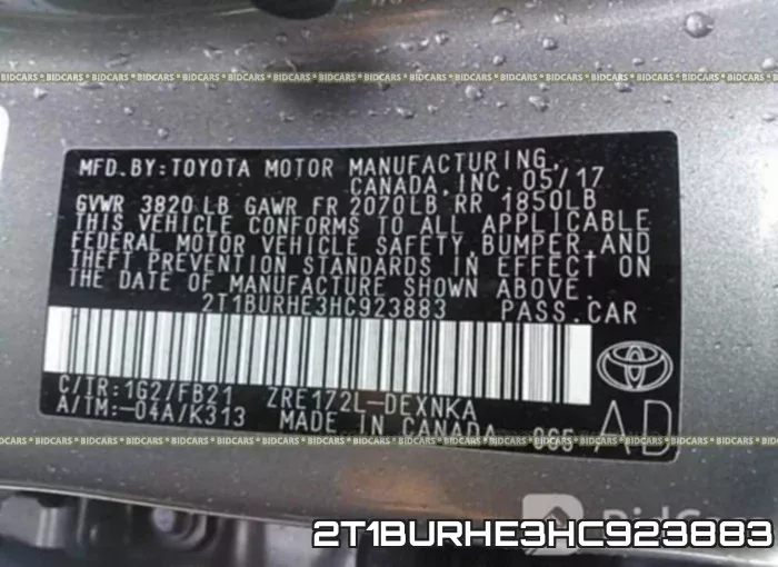 2T1BURHE3HC923883 фото 10