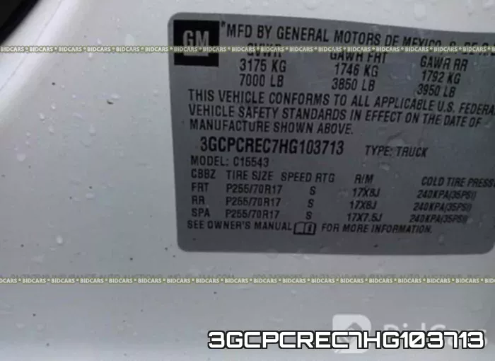 3GCPCREC7HG103713 фото 10