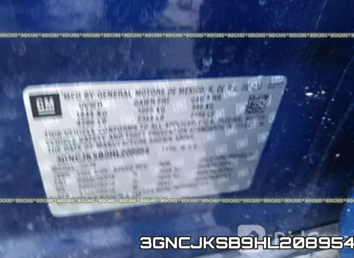 3GNCJKSB9HL208954 фото 10