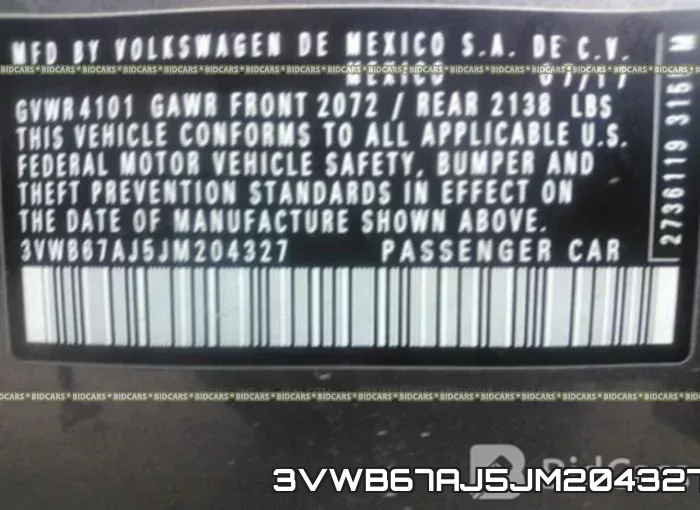 3VWB67AJ5JM204327 фото 10
