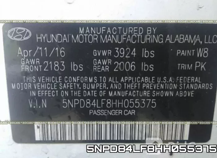 5NPD84LF8HH055375 фото 10