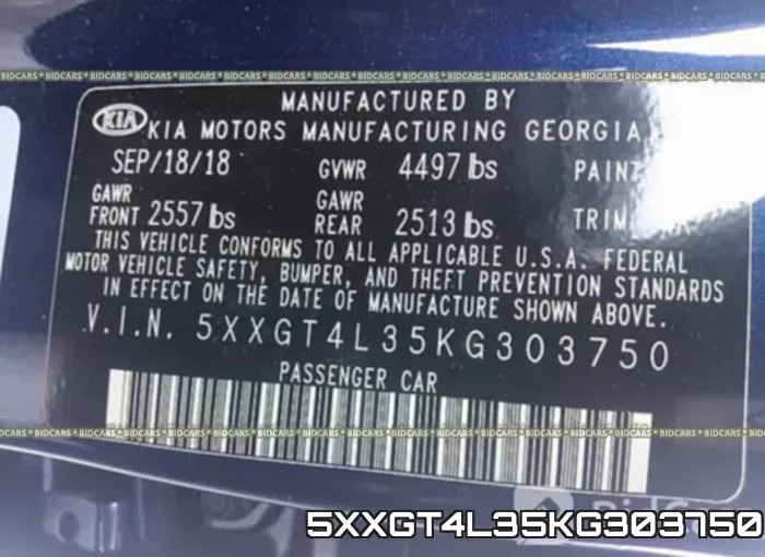 5XXGT4L35KG303750 фото 10