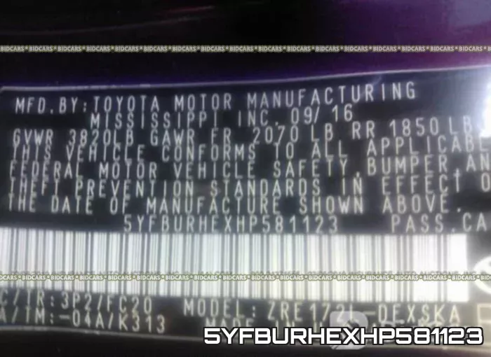 5YFBURHEXHP581123 фото 10