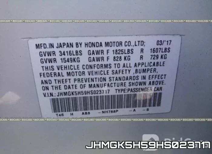 JHMGK5H59HS023717 фото 10