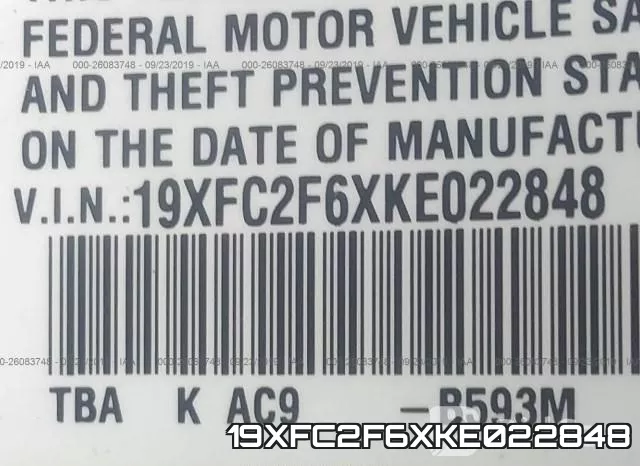19XFC2F6XKE022848 фото 9
