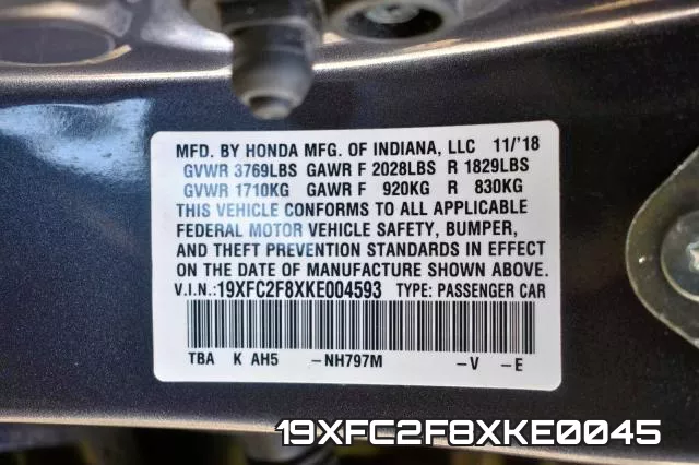 19XFC2F8XKE0045 фото 2