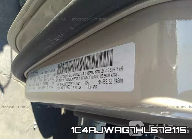 1C4AJWAG7HL672115 фото 7