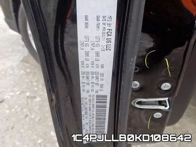 1C4PJLLB0KD108642 фото 2