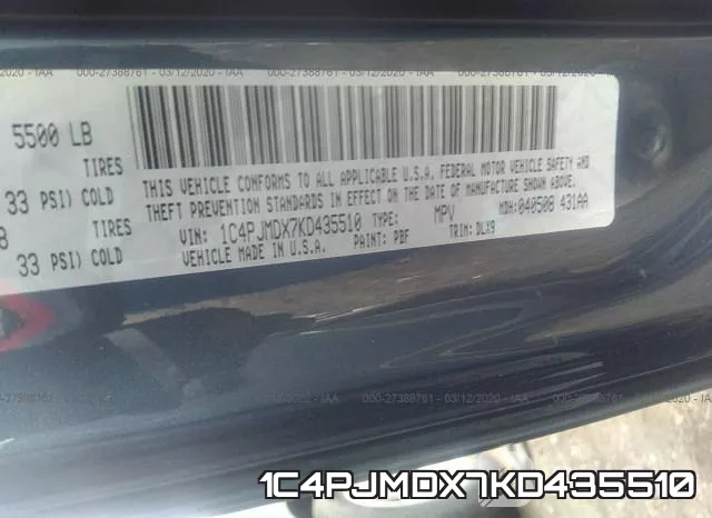 1C4PJMDX7KD435510 фото 8