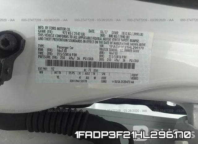 1FADP3F21HL296170 фото 6