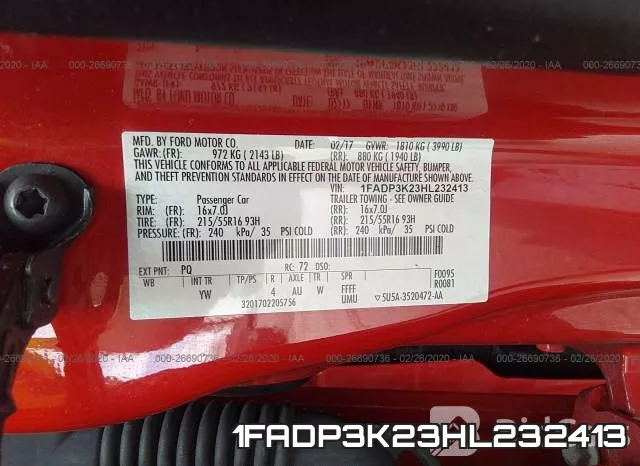 1FADP3K23HL232413 фото 7